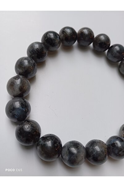 FARA Men's bracelet with Stone-Embellished Black Labradorite 8mm