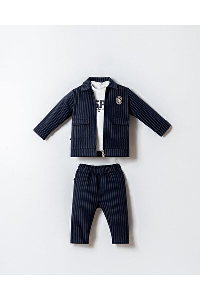 U.S. Polo Assn. Erkek Bebek 3’lü Takım Ceket T-Shirt Pantolon Günlük Bebek Ta...