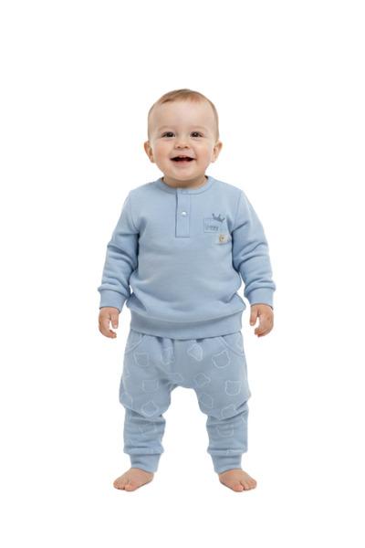 The-kid.co Tiny Bear Baby Boy Sleepwear Set-Blue