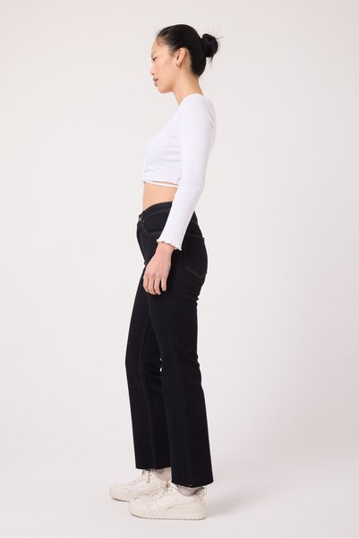Ucajean Uca Jean Women's Dark Navy Blue High Waist Spanish Leg Comfort Lycra Jean Denim Trousers
