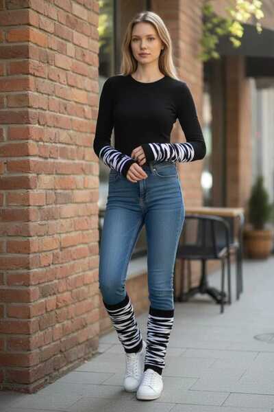 E-Giyimbank Women's Below Knee Leggings Socks Cotton Flexible Lycra Winter On...