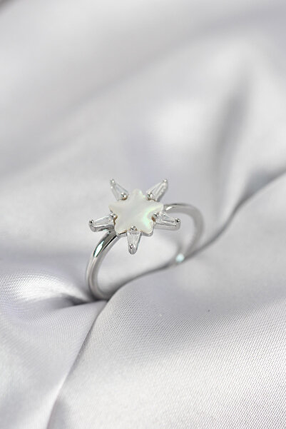 callerrons accessories Silver Color Star Model Pearlescent Zircon Stone Women...