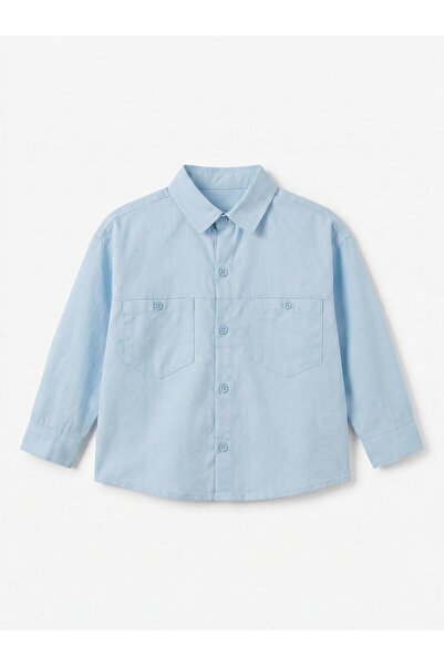 WOWMOMKIDS Boy's Blue Pocket Shirt Seasonal