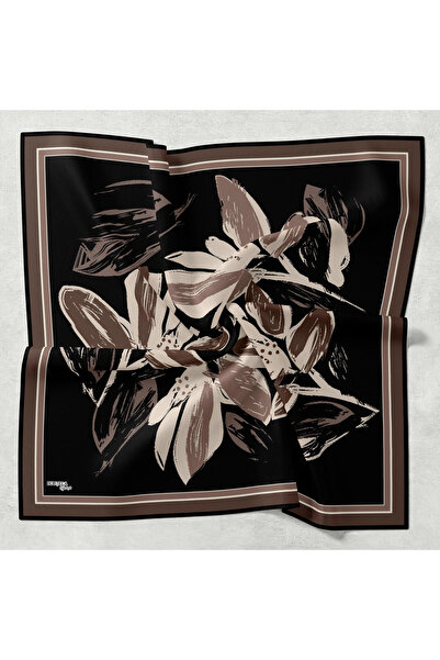 Bonjela Soft Scarf Clover Pattern Black Brown