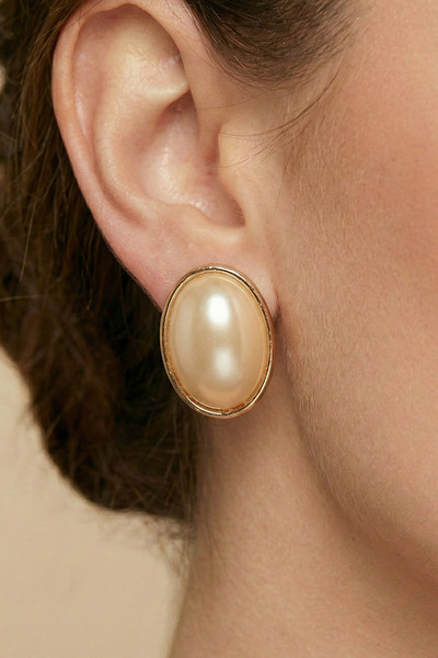 AURRARİ Gold Ellipse Jewelled Earrings