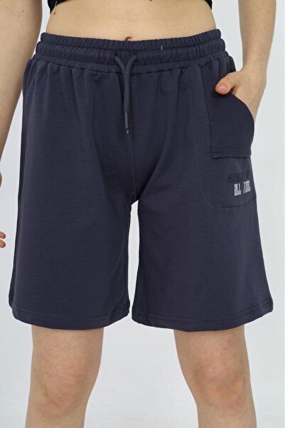 Toontoy Girl's Printed Basic Shorts with Elastic Waist - Pocket Detail