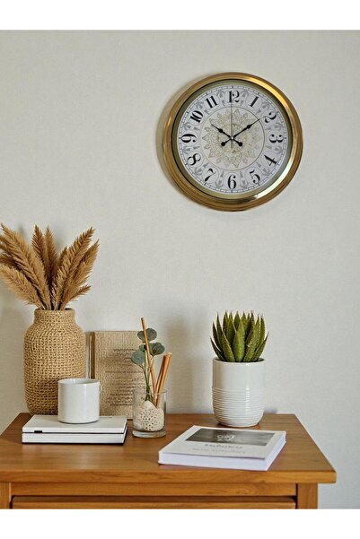Cetiner Group Gold Elegant 40 cm Metal Wall Clock