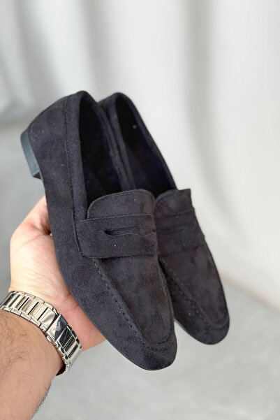 GOFFSHOES Balerini Olbin cu talpă plată pentru femei - piele intoarsa neagra