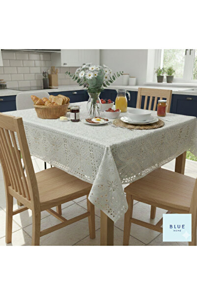 Blue Home Față de masă cu aspect de dantelă din PVC, ușor de curățat, anti-al...