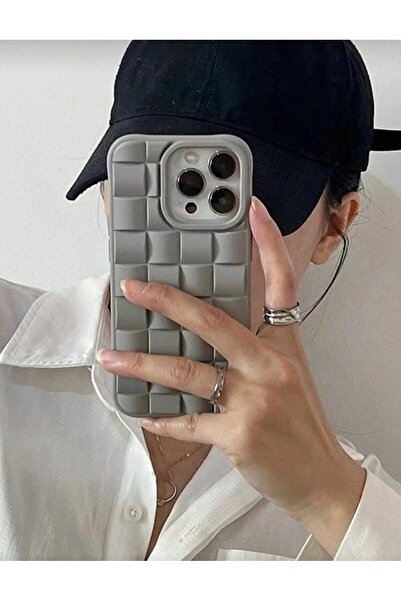 Burroe Atalier iPhone 14 Pro Gray Three-Dimensional Soft Silicone Mesh Phone ...