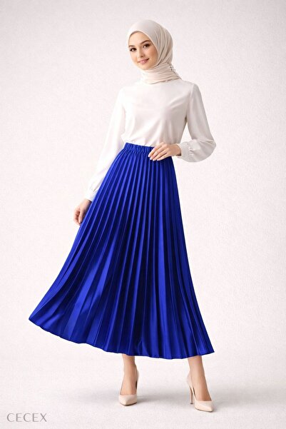 Cecex Satin Pleated Skirt