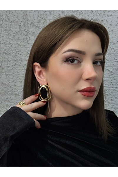 TRENDTAKI Sawarovski Taşlı diamont mekik küpe gold kaplama