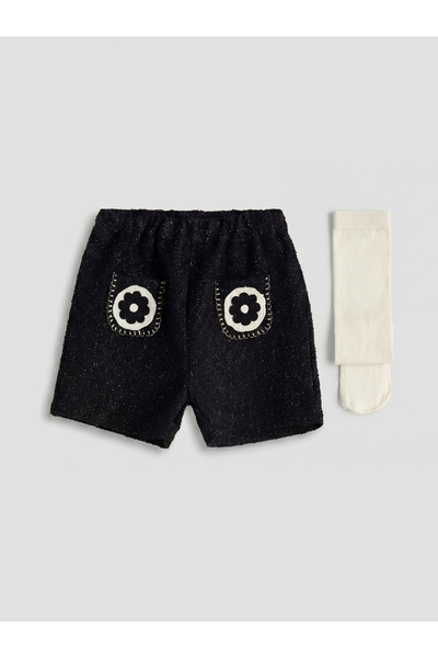 LC Waikiki Bež bebi kragna Bluza, šorti i najlonke za devojčice