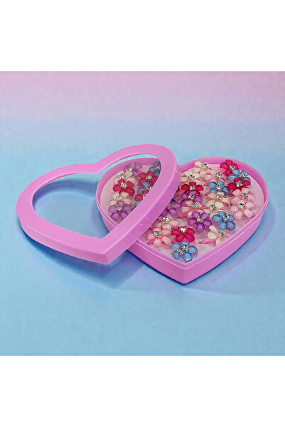 Zey-Al Set of 36 Heart Rings |   4 Different Flower Models |   Children's and...