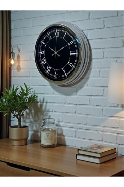 Cetiner Group Elegance 40 cm Metal Chrome Wall Clock
