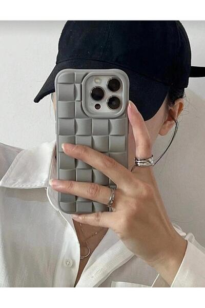 Burroe Atalier حافظة هاتف آيفون 14 بروماكس رمادية ثلاثية الأبعاد من السيليكون...