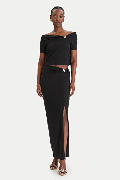 Guess Бріжитт Міді Жіноча чорна спідниця W6GD15K2936-JBLK