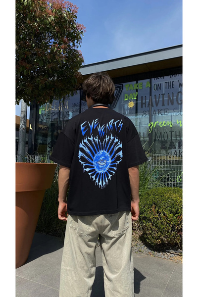 1blood Μπλουζάκι Eye Hearts Μαύρο Oversize
