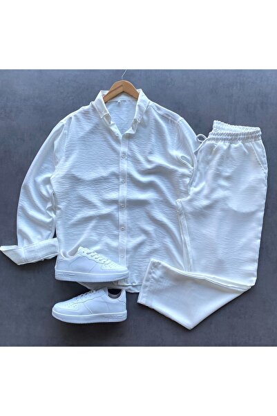 THANBUTİK Krınkıl Linen Shirt and Pants 2-Piece Set