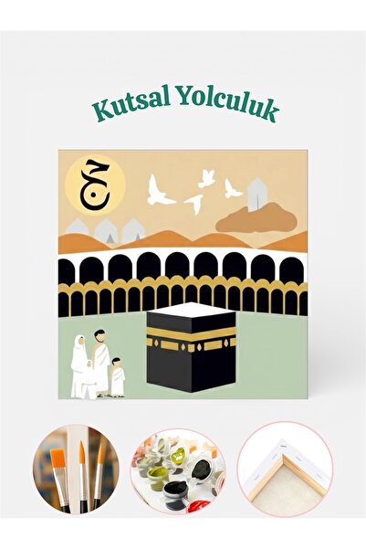 TT ART Sayılarla Boyama 20X20 cm Ramazan Özel Tuval Seti Fırça Boya Dahil - K...
