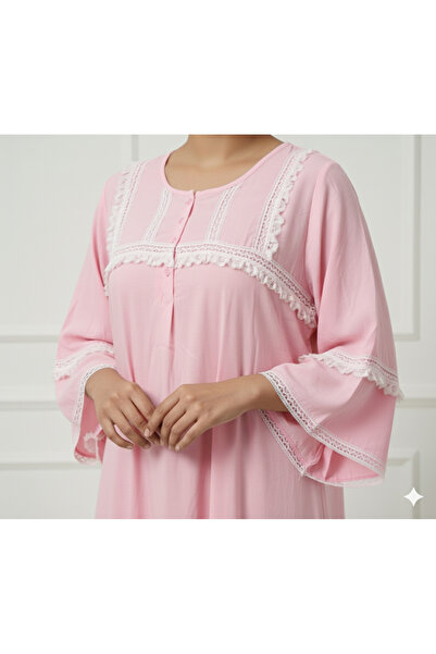 Maison Emarat Premium Lace Trim Long Nightgown