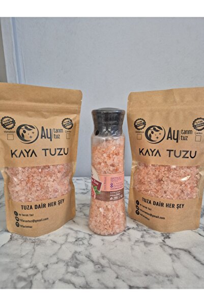 lider tuz Doğal Himalaya kaya tuzu 2x500 gr ve 450 gr öğütücülü set
