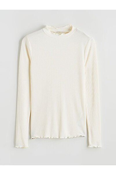 LC Waikiki Ruffled Stand Collar Women's Bodysuit