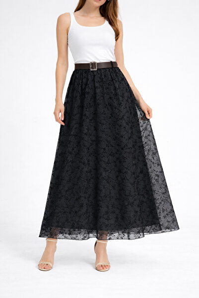 BTY FLOK BASKI DANTEL MEVSİMLİK ETEK