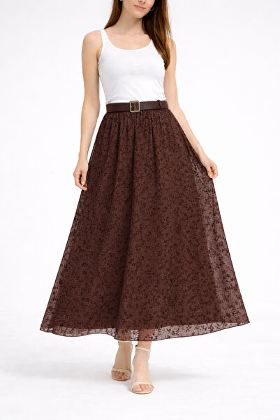 BTY FLOK BASKI DANTEL MEVSİMLİK ETEK