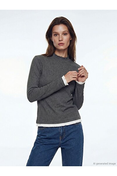 LC Waikiki High Neck Ruffled Women's Bodysuit