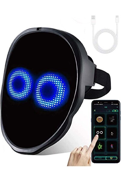 Shopi قناع مونتاكي المضيء بتقنية LED - قناع رقمي لتغيير ملامح الوجه يعمل بالإ...