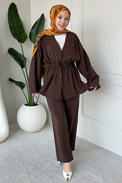 benguen Tied Double Suit Set M3005 Brown