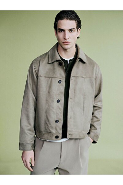 LC Waikiki Comfortable Fit Men's Suede Coat