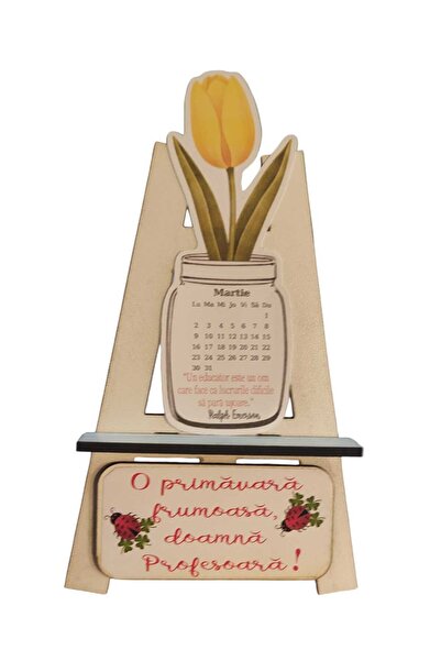 magazinu de gravura Calendar de birou personalizat cu flori – Cadou elegant p...