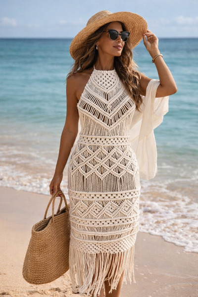 Zuviel Deco Handmade Handmade Designer Macrame Beach Dress