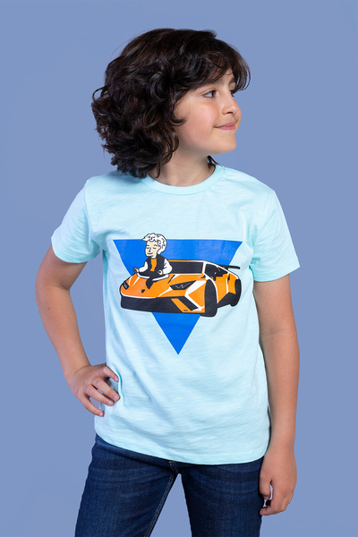 Toontoy Boy's Printed Crew Neck Short Sleeve T-Shirt