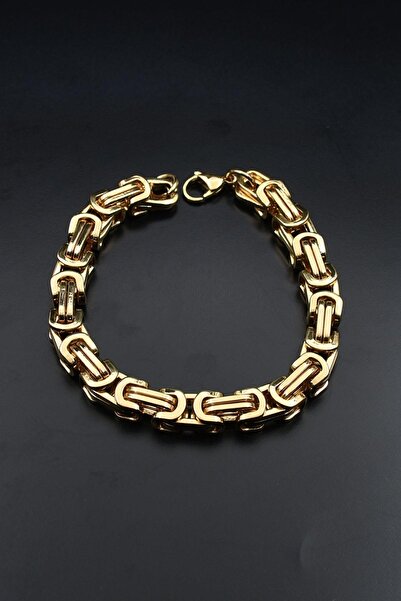 Prestige Paslanmaz Çelik Kral Model Bileklik 8Mm Altın Kaplama 902602