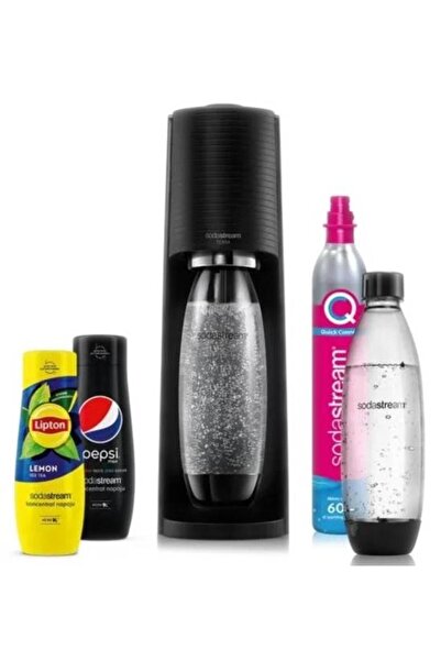 Other SODASTREAM Terra Black Saturator + CO2 cartridge 2 bottles Fuse 1L syru...