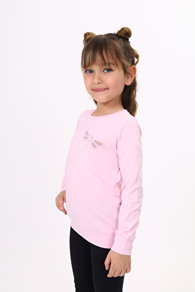 Toontoy Girl's Printed Crew Neck Long Sleeve T-Shirt