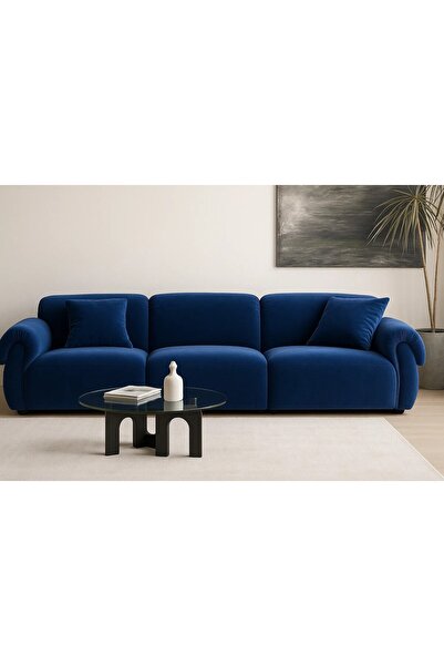 homejoyz Velvet Sofa - Swedish Wood - Royal Sable Nest - 280×85×80 cm
