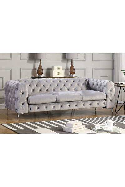 homejoyz Velvet Sofa - Three Seater - Swedish Wood - 220×80×80 cm