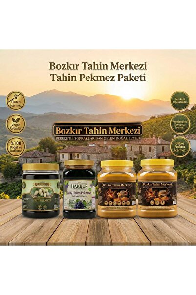 Hakbur Bozkır Yöresel Golden Sesame Ata Seed Tahini Roasted 2 Pieces 930 Gr &...