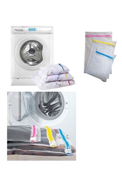 Lisinya 3-Piece Laundry Net Set Colorful Zippered Practical Laundry Net Set 3...
