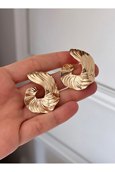 emy by emel luxury silver jewelry Steel Wavy Vintage Form Gold Earrings