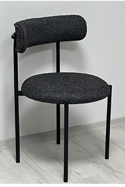 Casafun Style Tedy chair, black metal frame and legs, upholstered in Tedy fabric