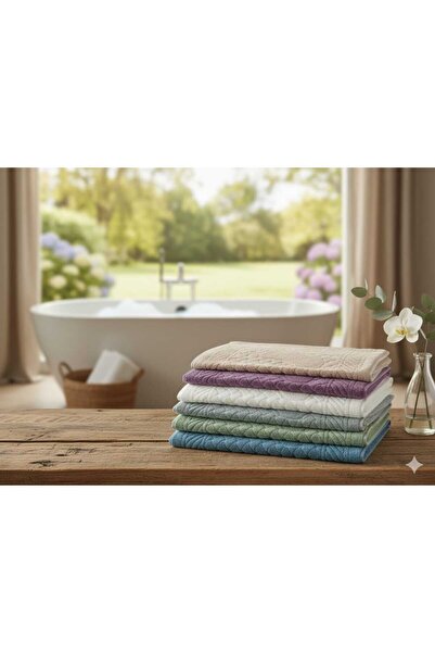 Bahar Ultra Absorbent Cotton Bath Foot Towel - Footprint Patterned - 50X90 cm