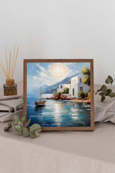 Dekorsiahome Τετράγωνος πίνακας με ξύλινο πλαίσιο TK2831