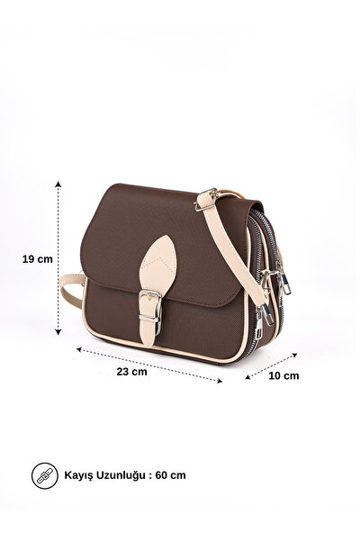 MYSTOBAG Ženska torba sa preklopom i višestrukim pretincima Sa ukrštenim bret...