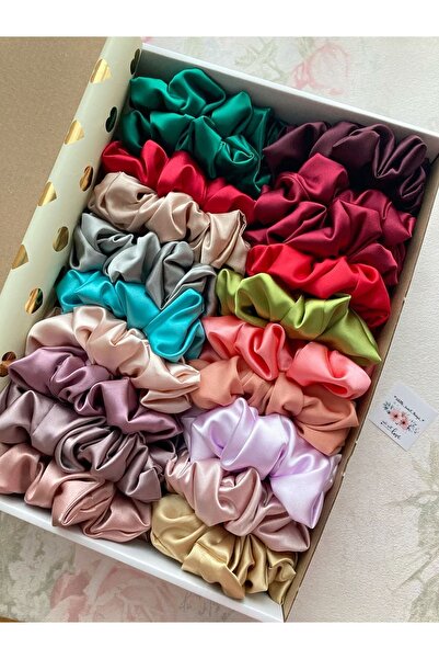 Handmade 5’li Karışık Renk ve Desen Lastikli Scrunchies Tokalar (Hediyelik-Dü...