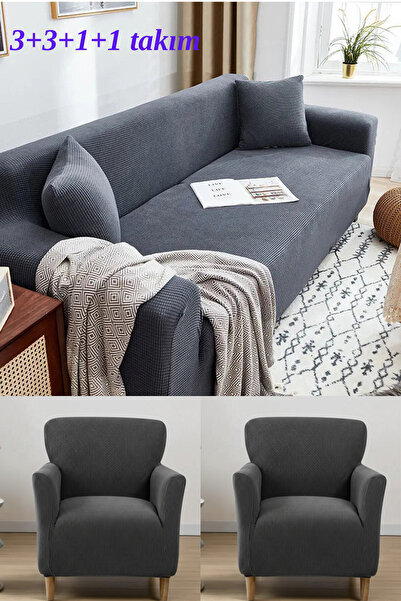 kutlale Lycra Pitikare Pattern 3+3+1+1 Sofa, Couch, Sofa Bed Cover Set, Elast...